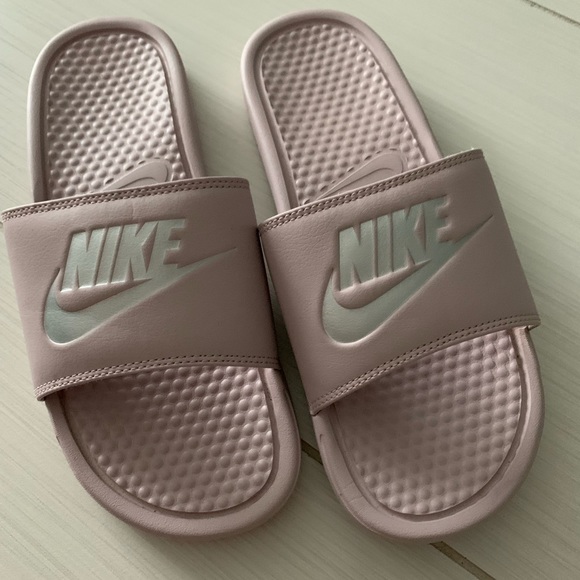 Nike Shoes - Nike Benassi JDI Women's Slide Sandals Rose/Silver